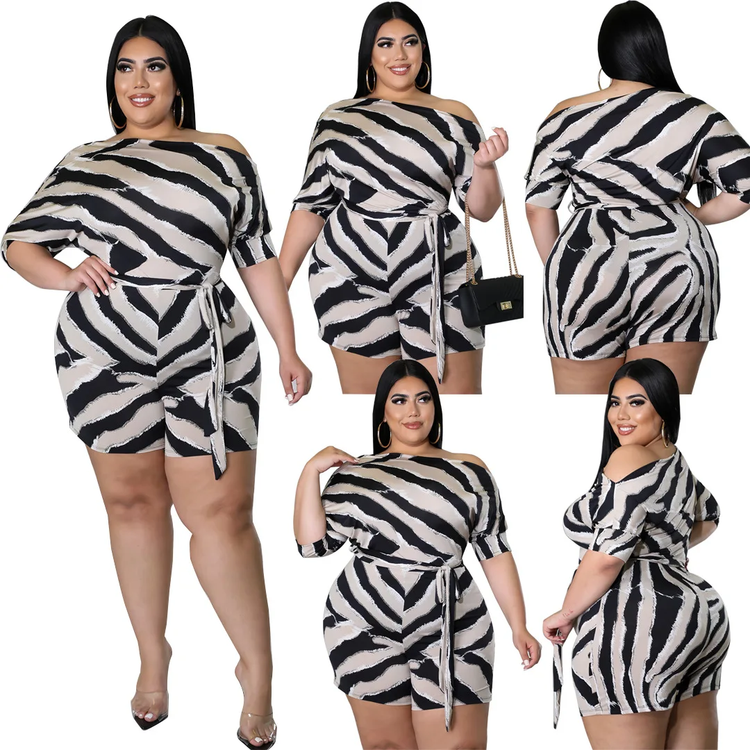 2022 new arrival summer striped sexy off shoulder plus size lady jumpsuit elegant plus size women's clothing
2022 new arrival summer striped sexy off shoulder plus size lady jumpsuit elegant plus size women's clothing