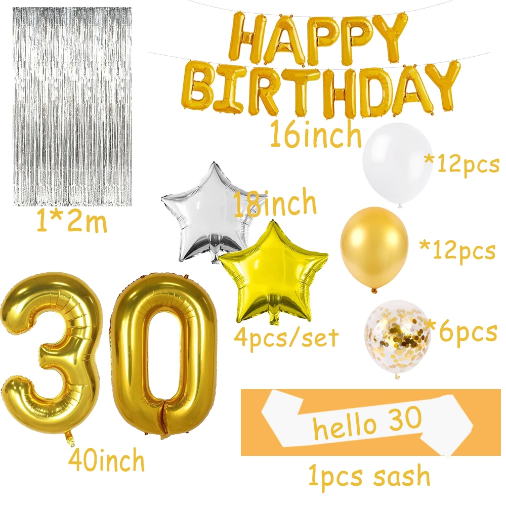 30th birthday supplies hello 30 happy birthday foil balloon