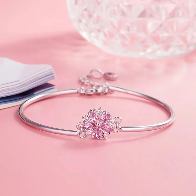 Fashion Pink Flower Cubic Zircon Charm Bracelet For Women Bangle & Bracelet Female Party Wedding Jewelry, Customized color
Fashion Pink Flower Cubic Zircon Charm Bracelet For Women Bangle & Bracelet Female Party Wedding Jewelry, Customized color
