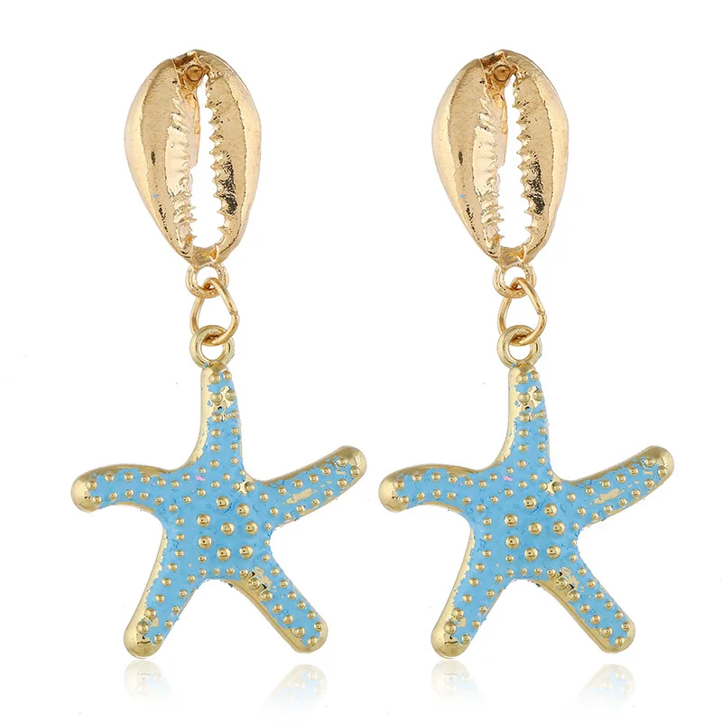 Creative Bohemian Trendy Gold Plated Boho Starfish Shape Pendant Dangle Earrings Women Gold Plated For Women, White,white,green,blue
Creative Bohemian Trendy Gold Plated Boho Starfish Shape Pendant Dangle Earrings Women Gold Plated For Women, White,white,green,blue