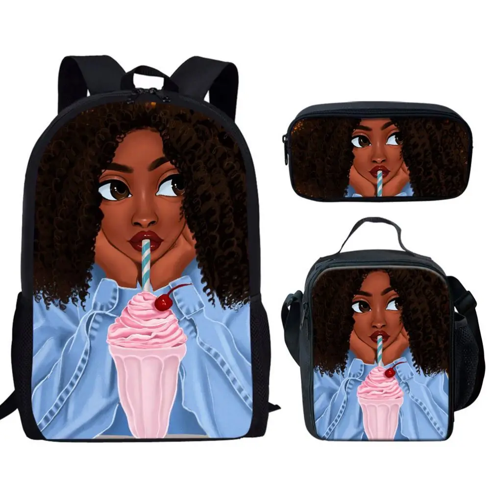 Children School Bags Black Art African Girl Printing 3pcs set School Bag for Kids School Backpack Teenage Book Bags Set, Customized color
Children School Bags Black Art African Girl Printing 3pcs set School Bag for Kids School Backpack Teenage Book Bags Set, Customized color