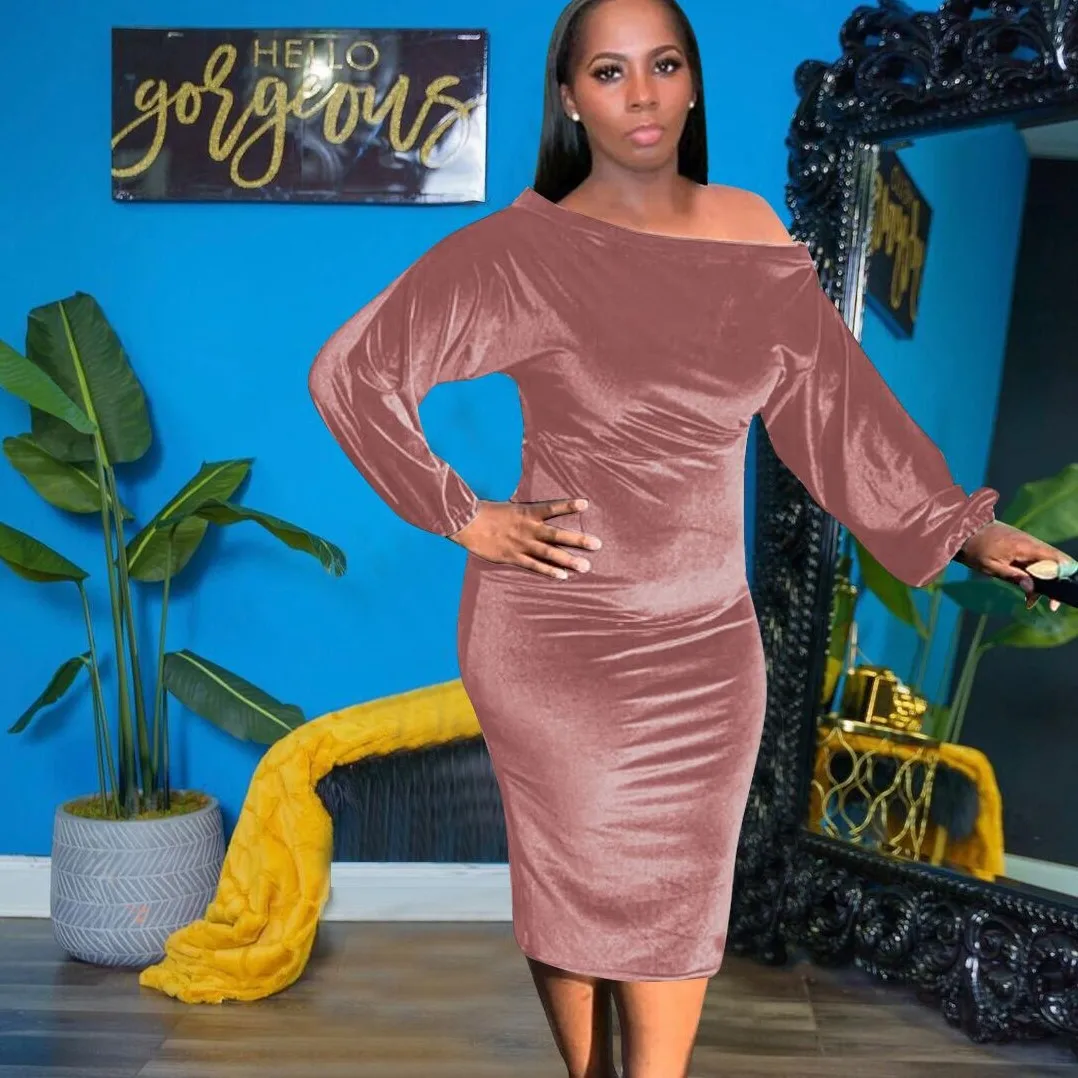 Winter Pure Color Pleuche Off Shoulder Ladies Midi Dresses Elegant Puff Sleeve Dress, Royal blue,blue,brown,pink,purple,black,green
Winter Pure Color Pleuche Off Shoulder Ladies Midi Dresses Elegant Puff Sleeve Dress, Royal blue,blue,brown,pink,purple,black,green