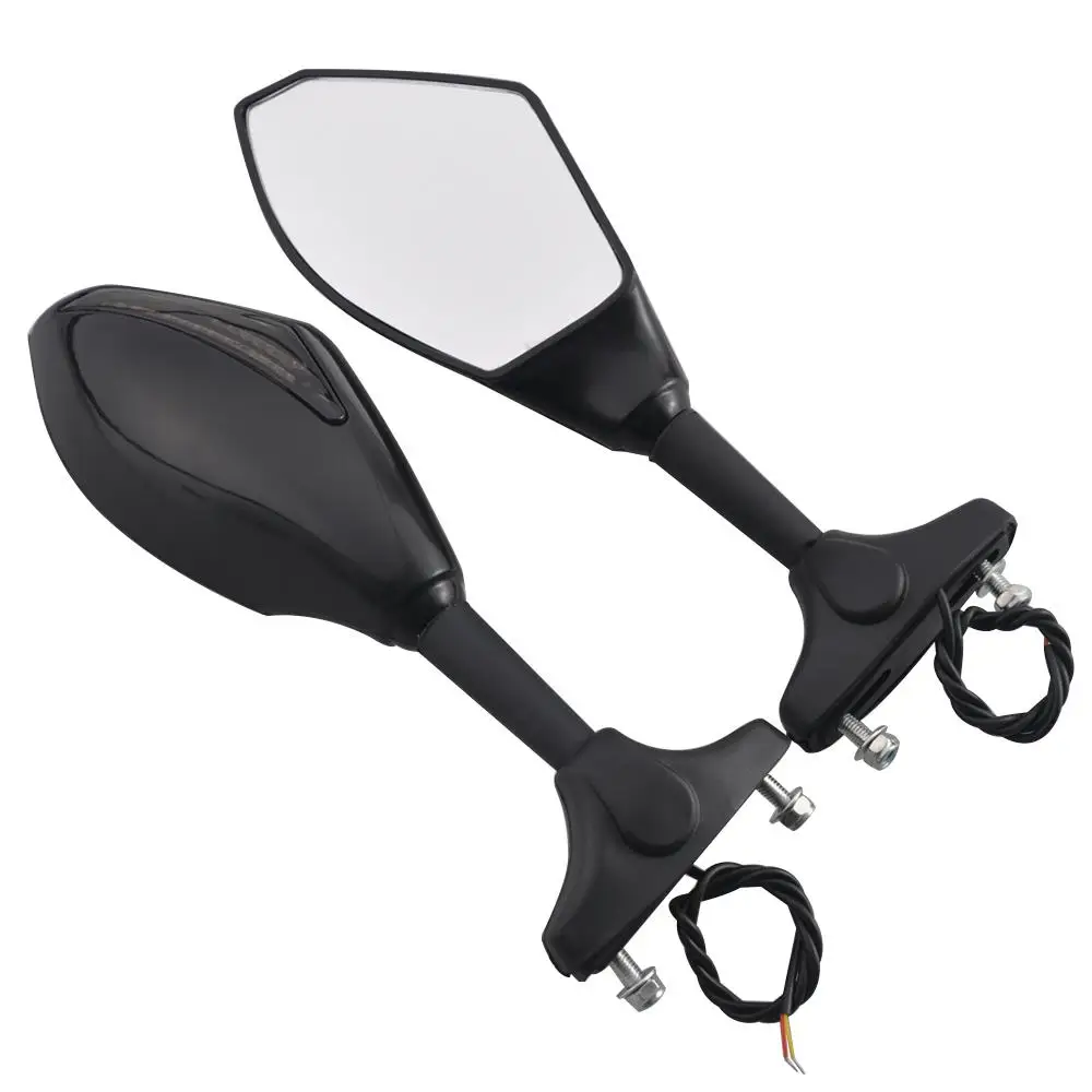 Motorcycle LED Turn Signal Rearview Mirrors For NINJA 6R 9R 650R 250R 636 YAMAHA YZF R1 R6 R6S/ SUZUKI GSXR 600 750 1000 Triumph