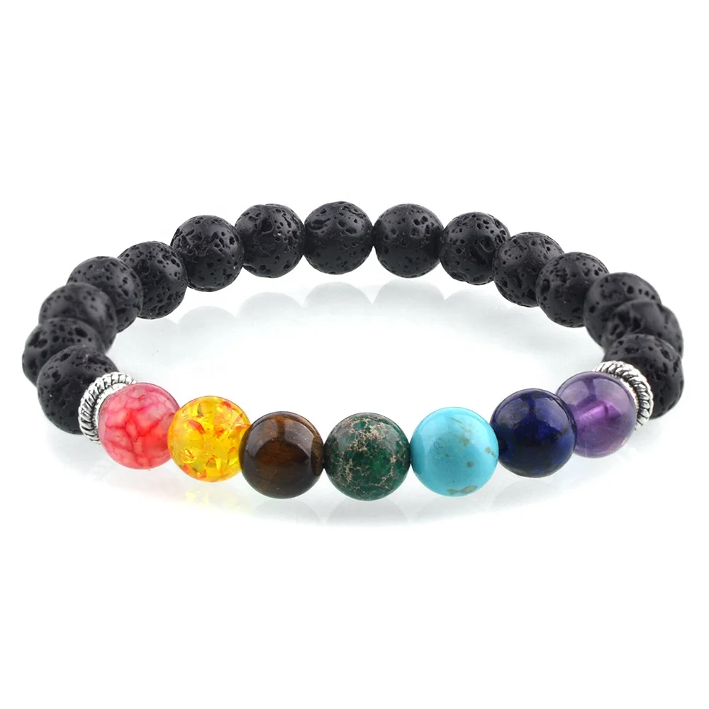 Rainbow Seven Colors Adjustable Natural Stone 8mm Seven Chakra Healing Balance Beads Elastic Bracelets
Rainbow Seven Colors Adjustable Natural Stone 8mm Seven Chakra Healing Balance Beads Elastic Bracelets
