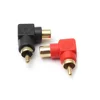RCA Male to Female M/F Connector Adapter Audio AV Plug 90 right-angle Black Red