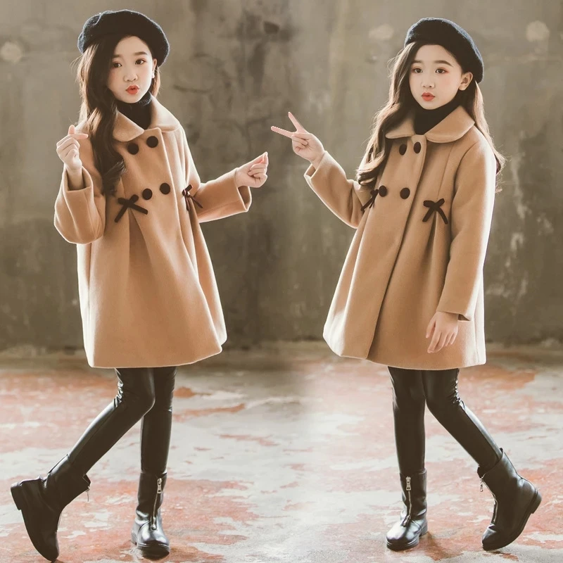 Winter Kid Girls Coat Autumn Warm Woolen Coat Overcoat Cute Bow Cotton Padding Thick Baby Girl Outerwear Jacket Kids Clothes, As picture
Winter Kid Girls Coat Autumn Warm Woolen Coat Overcoat Cute Bow Cotton Padding Thick Baby Girl Outerwear Jacket Kids Clothes, As picture