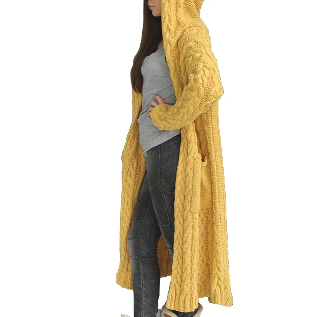 Wholesale Women Knitted Clothes Twist Knitwear With Large Pocket Ladies Long Cardigans Femme Loose Hooded Sweater, Customized color
Wholesale Women Knitted Clothes Twist Knitwear With Large Pocket Ladies Long Cardigans Femme Loose Hooded Sweater, Customized color