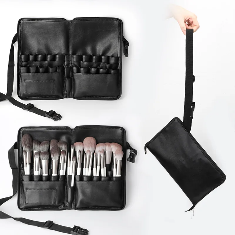 Professional Cosmetic Makeup Brush Waist Bag with Artist Belt Strap Multi- compartment makeup brush bag, Black
Professional Cosmetic Makeup Brush Waist Bag with Artist Belt Strap Multi- compartment makeup brush bag, Black