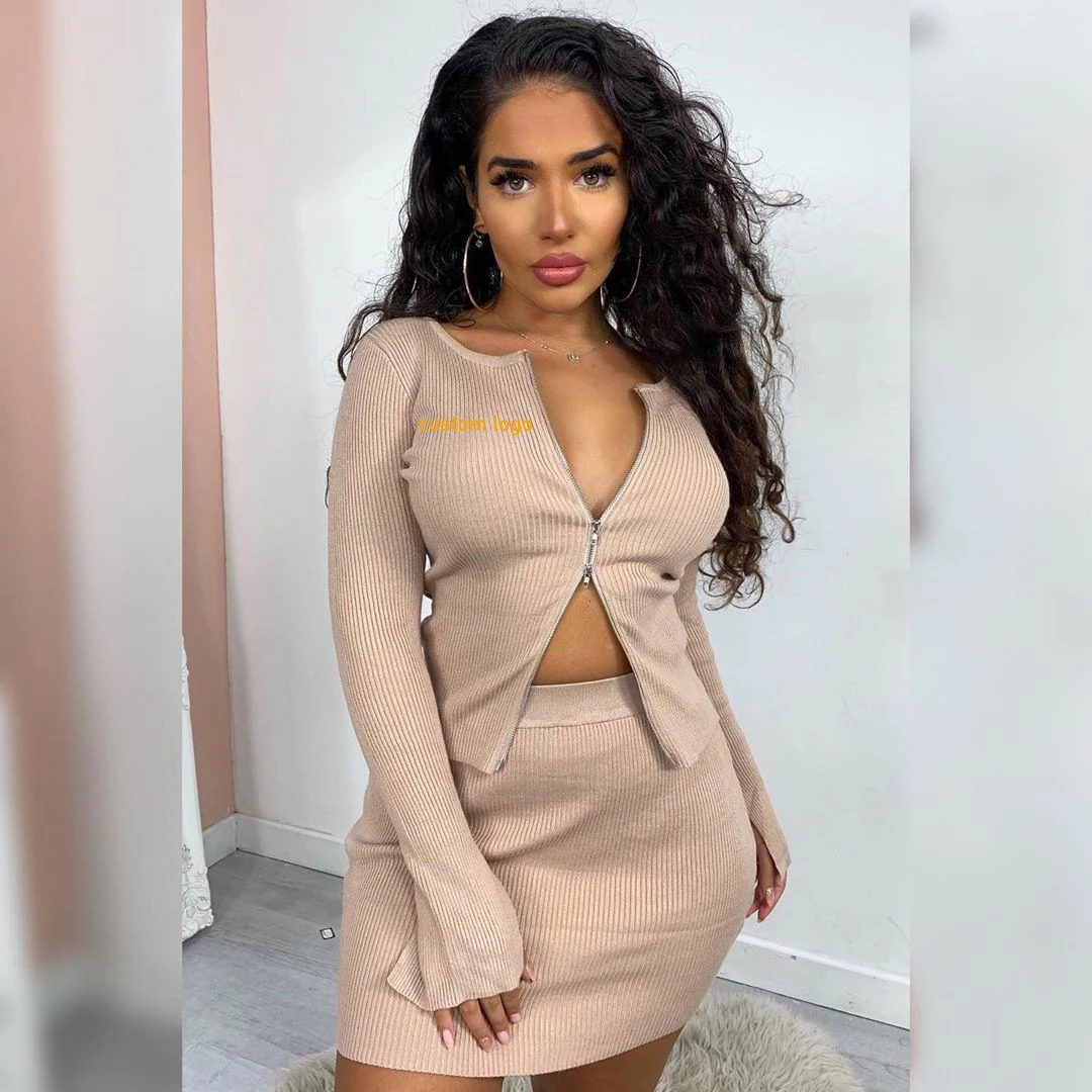 New Style Fall Clothing Sexy Double Zipper Cardigan Custom Logo Long-sleeved Shirt Autumn Women's Clothing Crop Top 2 Piece Set, Picture
New Style Fall Clothing Sexy Double Zipper Cardigan Custom Logo Long-sleeved Shirt Autumn Women's Clothing Crop Top 2 Piece Set, Picture