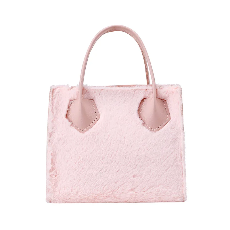 Rabbit hair color matching bucket mobile phone bag shoulder messenger simple portable female bag, Customizable
Rabbit hair color matching bucket mobile phone bag shoulder messenger simple portable female bag, Customizable