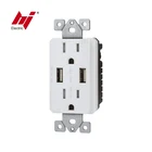 Made In China 15A Duplex Receptacle 2 Port USB Wall Charger Socket 125V 4.0A Outlet Plate
