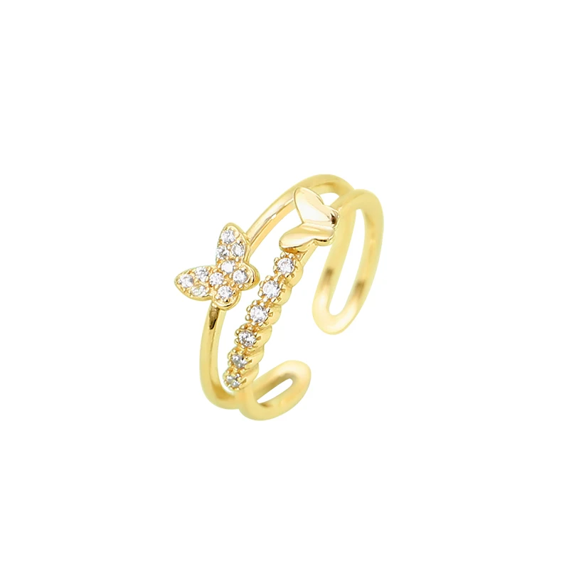 2023 Trending Layered Rings Adjustable S925 Sterling Silver Gold Butterfly Zirconia Ring for Ladies
2023 Trending Layered Rings Adjustable S925 Sterling Silver Gold Butterfly Zirconia Ring for Ladies