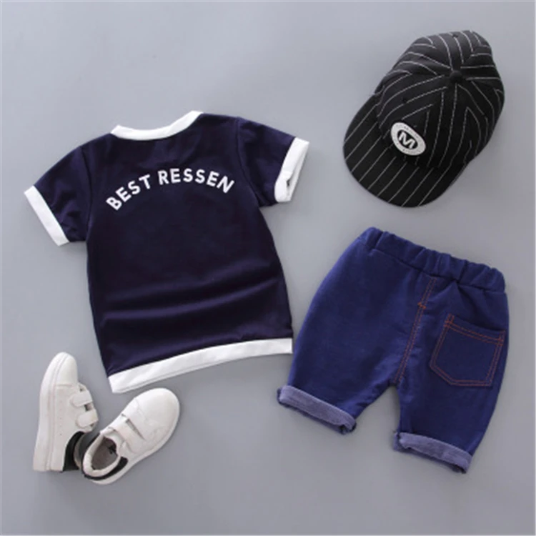hot sale kids summer short sleeve sets cute print letter pullover t-shirt and short jeans 2-piece kids designers clothes, Picture
hot sale kids summer short sleeve sets cute print letter pullover t-shirt and short jeans 2-piece kids designers clothes, Picture
