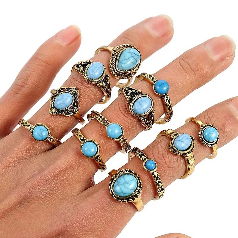 Vintage Gold Mix Size Jewelry For Woman exotic ring Boho color Metal Opal Green Stone Ring Gifts Wholesale 10pcs/set
Vintage Gold Mix Size Jewelry For Woman exotic ring Boho color Metal Opal Green Stone Ring Gifts Wholesale 10pcs/set