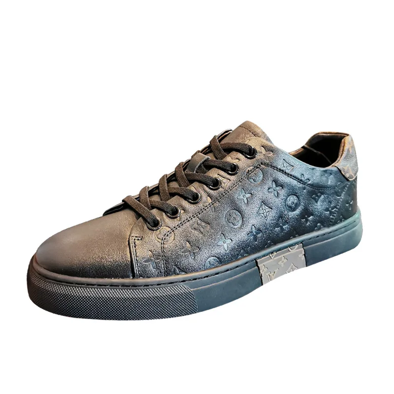 Black board shoes cowhide white shoes 2022 spring new Korean men's casual shoes, Picture
Black board shoes cowhide white shoes 2022 spring new Korean men's casual shoes, Picture