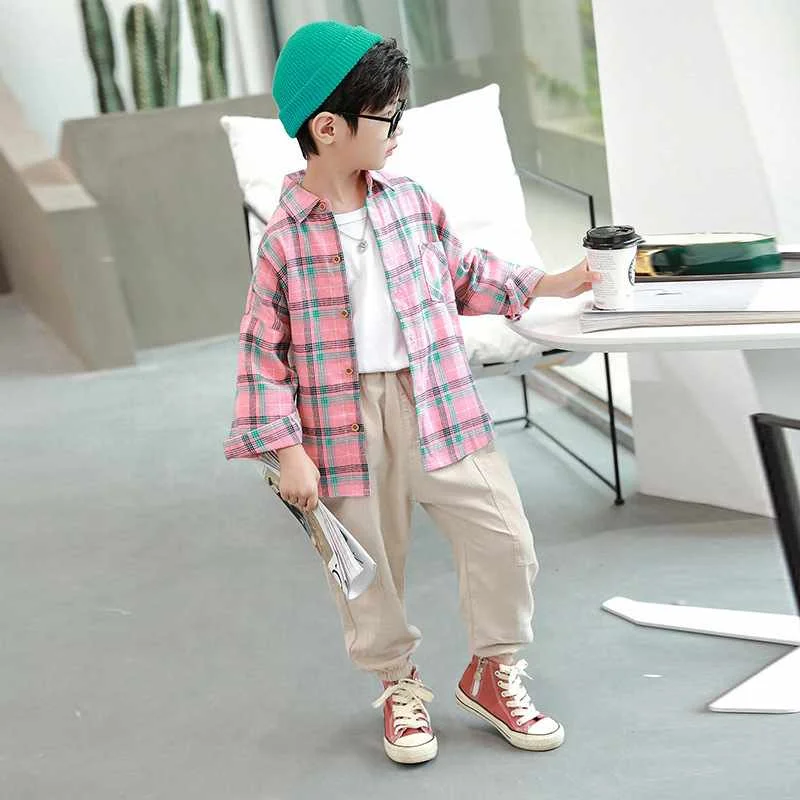 Men Boy Autumn Korean Style Fashion Plaid Shirts Children Cotton Long Sleeve Tops Simple Classic Type T-shirts
Men Boy Autumn Korean Style Fashion Plaid Shirts Children Cotton Long Sleeve Tops Simple Classic Type T-shirts