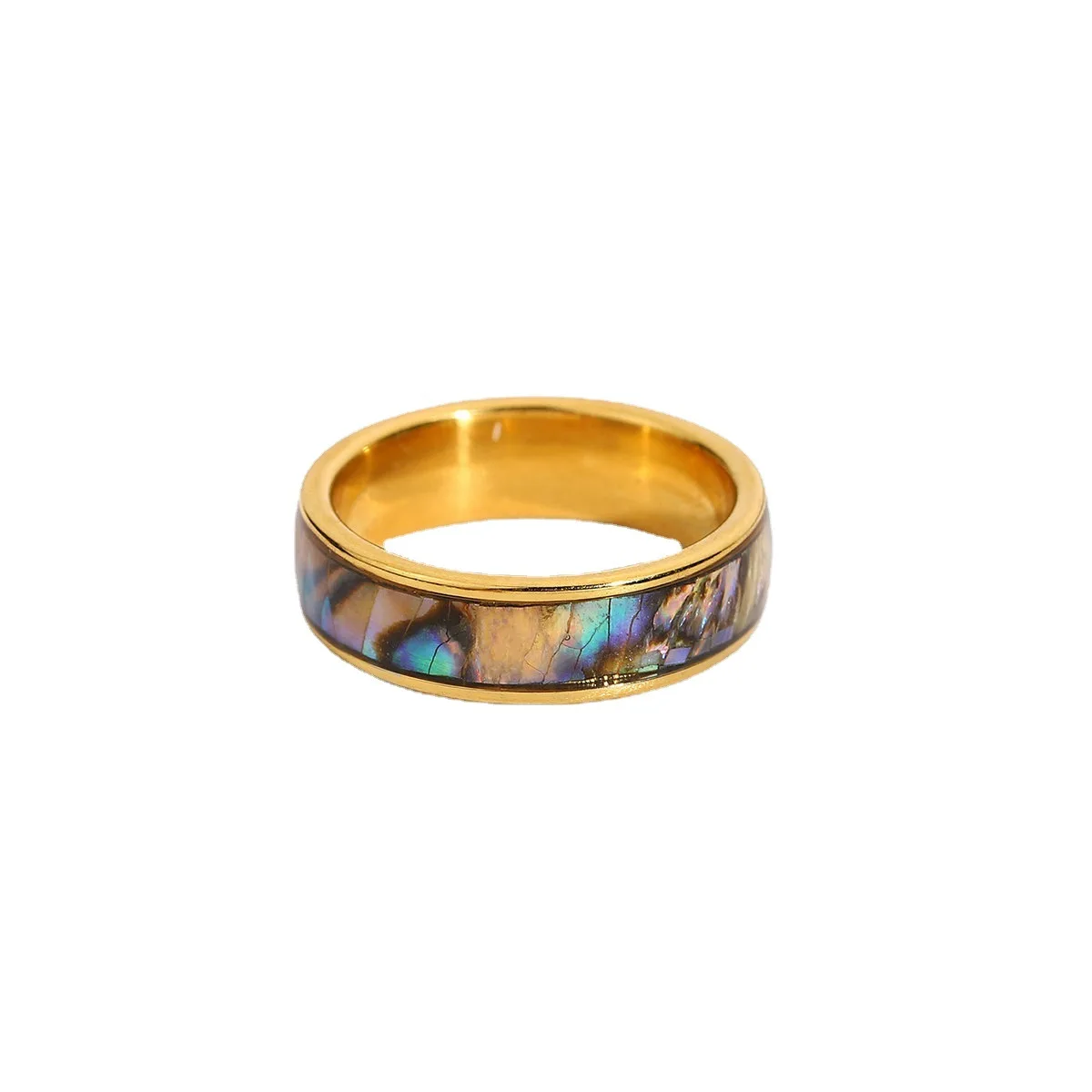 Trendy Simple 18K Gold Plating Abalone Shell Rings For Women Man Wedding Irregular Stainless Steel Ring
Trendy Simple 18K Gold Plating Abalone Shell Rings For Women Man Wedding Irregular Stainless Steel Ring