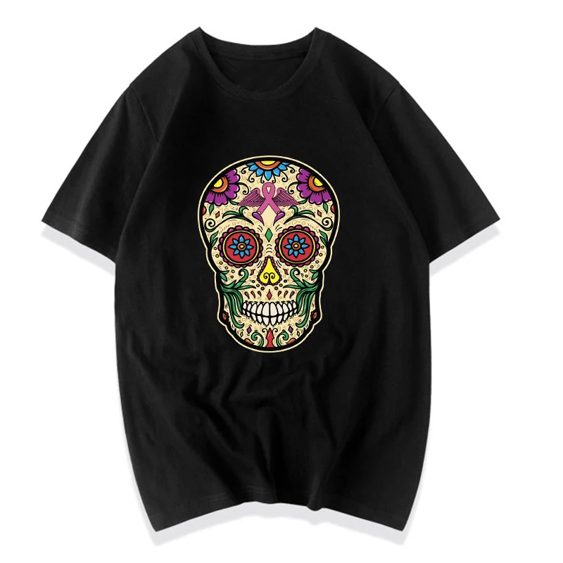 Wholesale New Arrival Vintage Halloween The Breast Cancer Awareness Sugar Skull T-Shirt Streetwear Graphic Tees Women
Wholesale New Arrival Vintage Halloween The Breast Cancer Awareness Sugar Skull T-Shirt Streetwear Graphic Tees Women