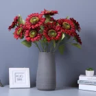 Decorative High Simulated Home Decoration Artificial Silk Sunflower Red Color For Wedding