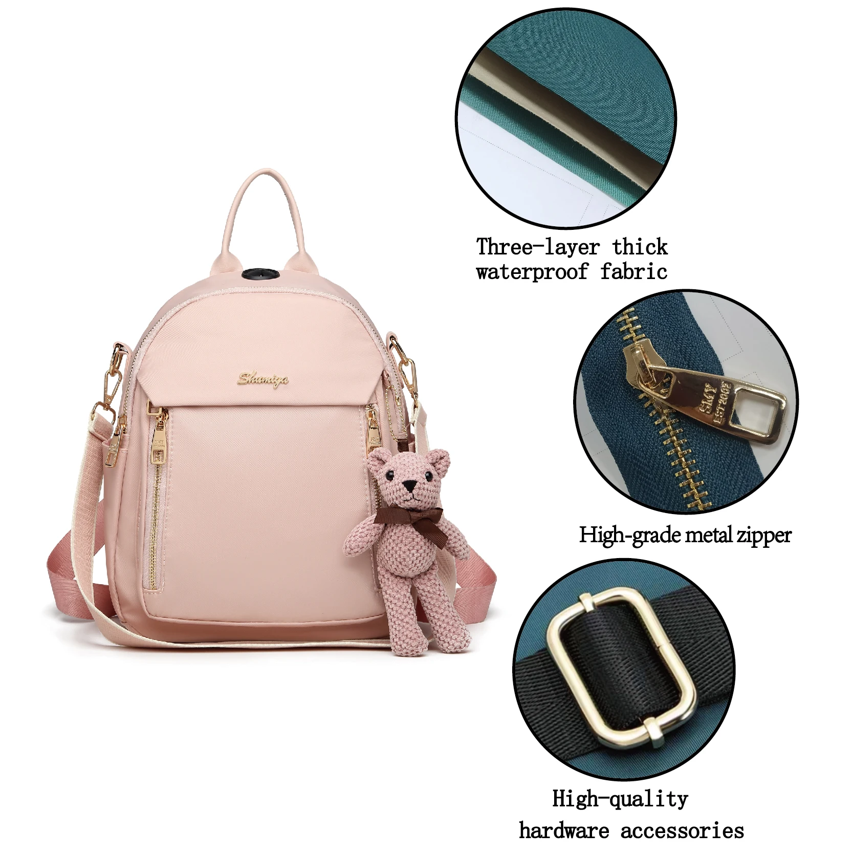 2021 custom waterproof luxury girl rucksack handsel Bear Pendant Wristlet bag small lady backpacks set, Customized color
2021 custom waterproof luxury girl rucksack handsel Bear Pendant Wristlet bag small lady backpacks set, Customized color