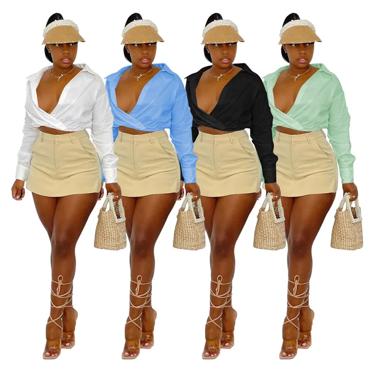 Lady's Autumn Shirt Long-Sleeved Solid Color Lapel Cute Personality Reduced Angle Shirt Ladies Blouse Streetwear 2021 Shirt, As picture
Lady's Autumn Shirt Long-Sleeved Solid Color Lapel Cute Personality Reduced Angle Shirt Ladies Blouse Streetwear 2021 Shirt, As picture
