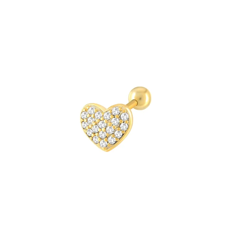 Single Dainty Micro Pave Heart 925 Sterling Silver Earring Fashion jewelry Wholesale
Single Dainty Micro Pave Heart 925 Sterling Silver Earring Fashion jewelry Wholesale