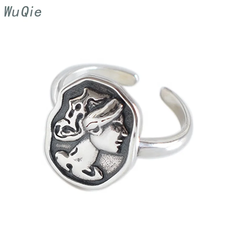 Wuqie Wholesale Bijoux 925 Sterling Silver Jewelry Retro Human Face Rings Adjustable Ring
Wuqie Wholesale Bijoux 925 Sterling Silver Jewelry Retro Human Face Rings Adjustable Ring