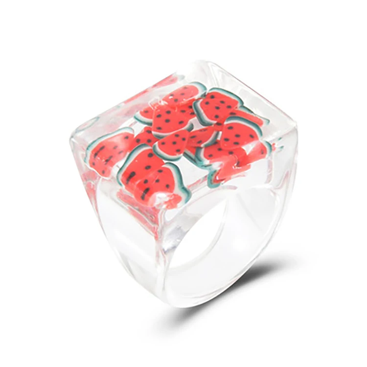 Newest 5PCS Geometric Finger Ring Transparent Fruit Acrylic Ring Square Resin Rings for Woman
Newest 5PCS Geometric Finger Ring Transparent Fruit Acrylic Ring Square Resin Rings for Woman