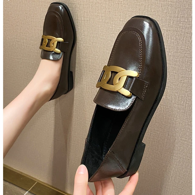 Women's new thick-soled college style casual loafer shoes, leather metal chain decoration fashion shoes, Customized color
Women's new thick-soled college style casual loafer shoes, leather metal chain decoration fashion shoes, Customized color