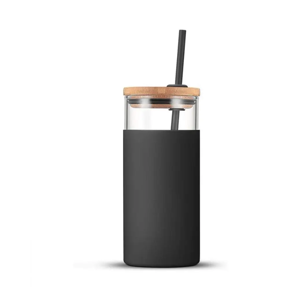 BPA Free Single wall 20oz Glass Tumbler Glass Water Bottle with Straw Silicone Protective Sleeve Bamboo Lid, Customized color
BPA Free Single wall 20oz Glass Tumbler Glass Water Bottle with Straw Silicone Protective Sleeve Bamboo Lid, Customized color