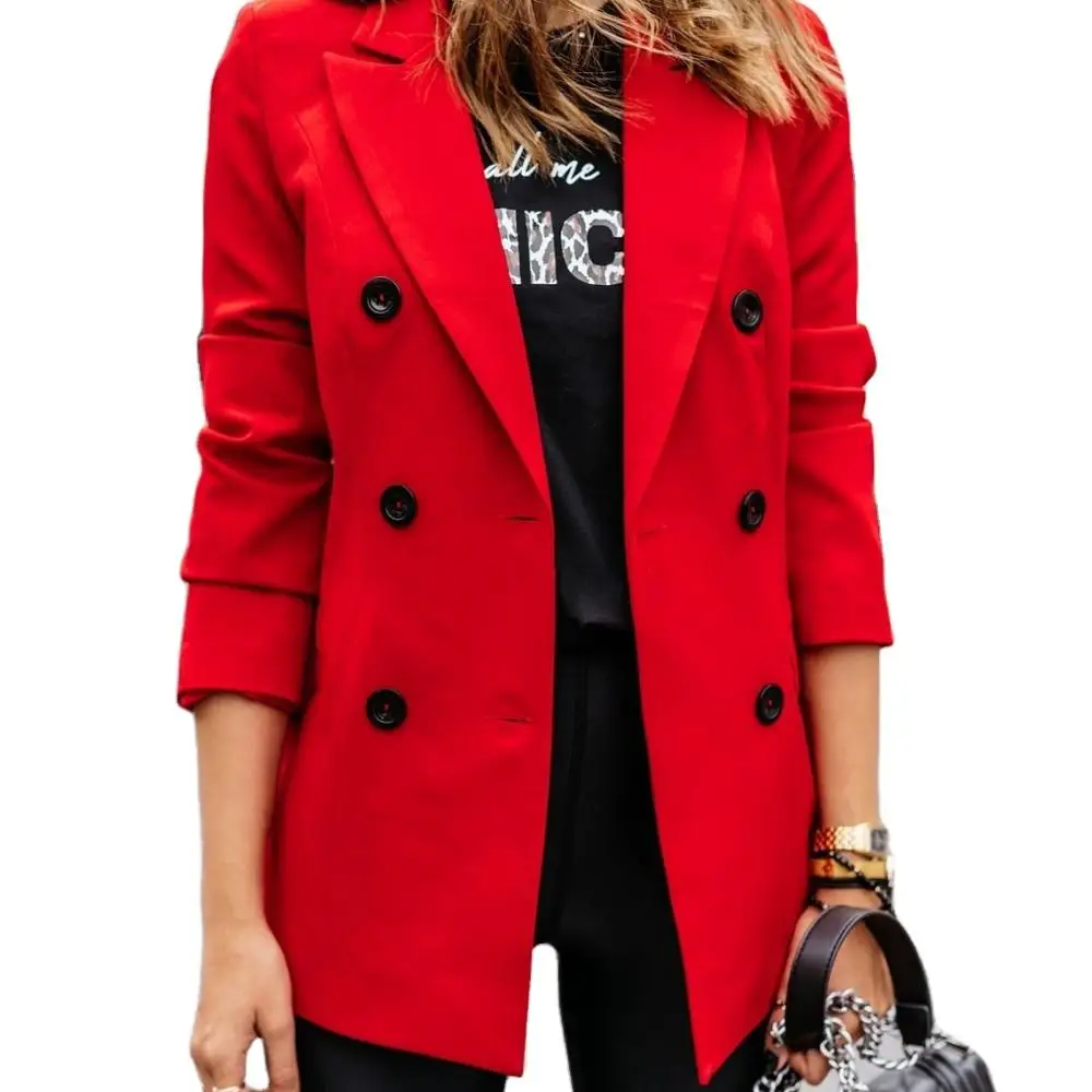 New Trendy Plus Size Casual Women Outwear Solid Long Sleeve Work Blazer Double Layer Formal Office Suit Women Clothing, Customized color
New Trendy Plus Size Casual Women Outwear Solid Long Sleeve Work Blazer Double Layer Formal Office Suit Women Clothing, Customized color