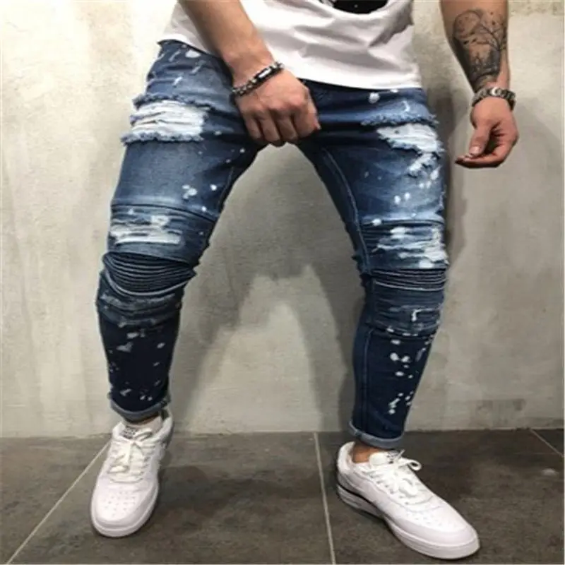 Cool Embroidery Men's Hole Jeans Painted Skinny Slim Fit Knee Patch Pants Stretch, Customized color
Cool Embroidery Men's Hole Jeans Painted Skinny Slim Fit Knee Patch Pants Stretch, Customized color