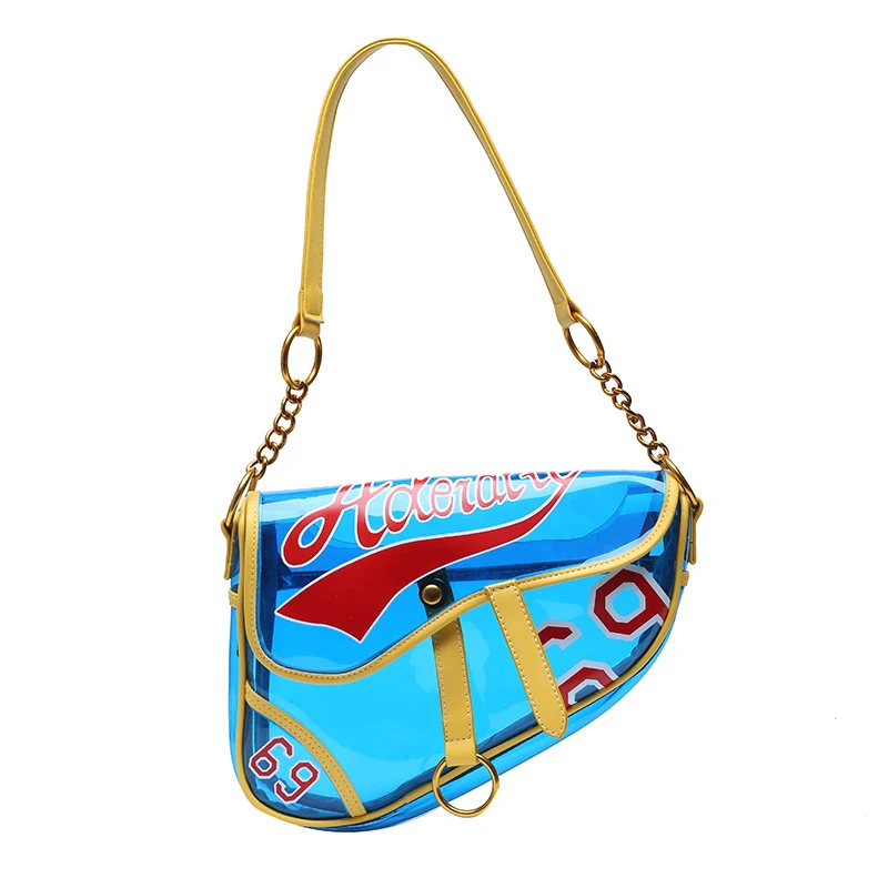 2021 PVC plastic large capacity ladies fashion handbags transparent saddle bag for women
2021 PVC plastic large capacity ladies fashion handbags transparent saddle bag for women