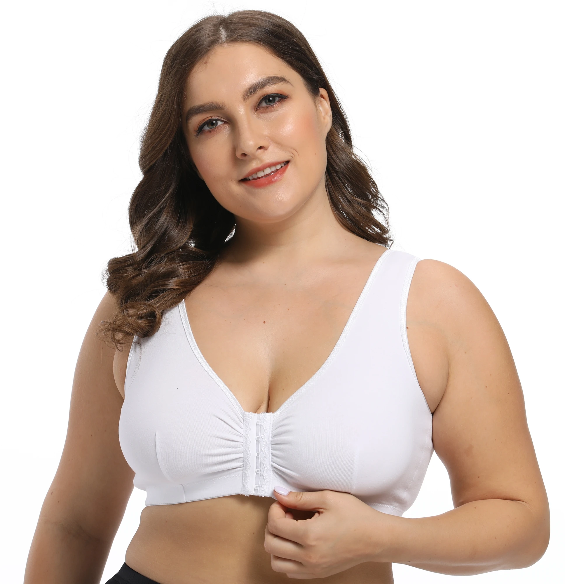100% pure cotton front closure large size bra without underwire ultra-thin big bra, White
100% pure cotton front closure large size bra without underwire ultra-thin big bra, White
