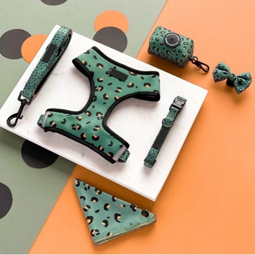 Upgrade custom logo luxury fashion designers Leaves pattern adjustable nylon soft padded neoprene pet dog harness
Upgrade custom logo luxury fashion designers Leaves pattern adjustable nylon soft padded neoprene pet dog harness
