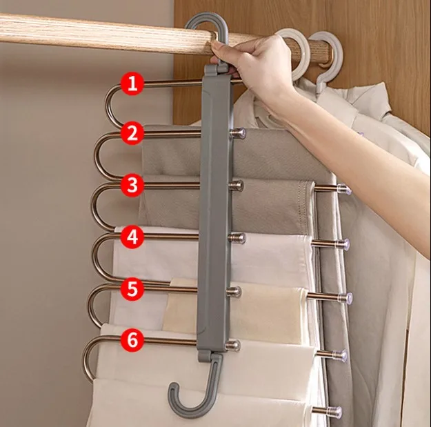 Adjustable 6 Layers Space Saving Folding Organized Multilayer Storage Hanger Rack for Trouser Scarf
Adjustable 6 Layers Space Saving Folding Organized Multilayer Storage Hanger Rack for Trouser Scarf