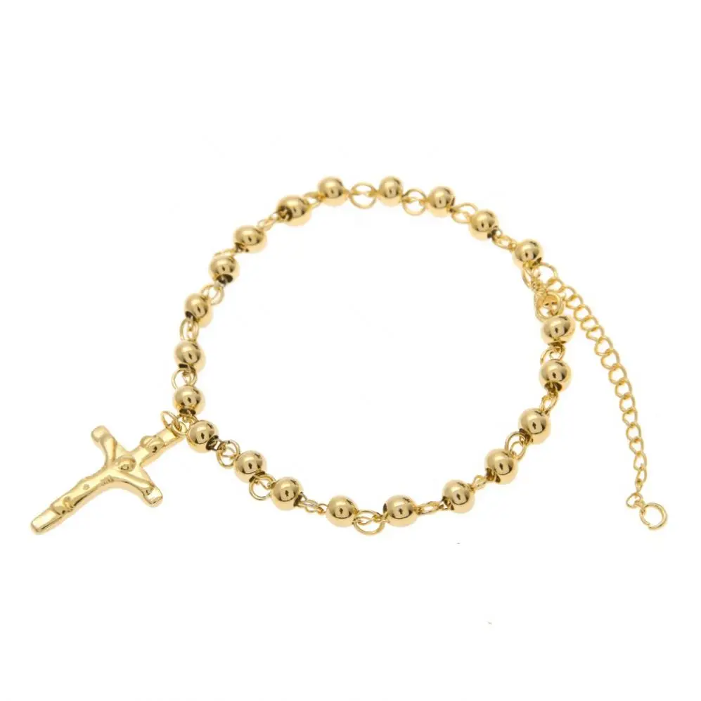Cross Rosary Stainless Steel Bracelet Hip Hop Fashion Unisex Bracelet, Gold
Cross Rosary Stainless Steel Bracelet Hip Hop Fashion Unisex Bracelet, Gold