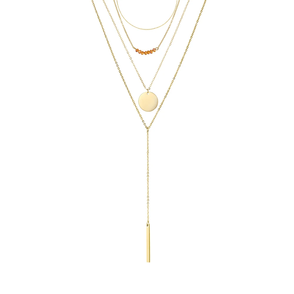 Wholesale Jewelry Stainless Steel Necklace Chains Women Ladies Gold Plated Layered Necklace Set Disc Pendants for Necklace Women
Wholesale Jewelry Stainless Steel Necklace Chains Women Ladies Gold Plated Layered Necklace Set Disc Pendants for Necklace Women