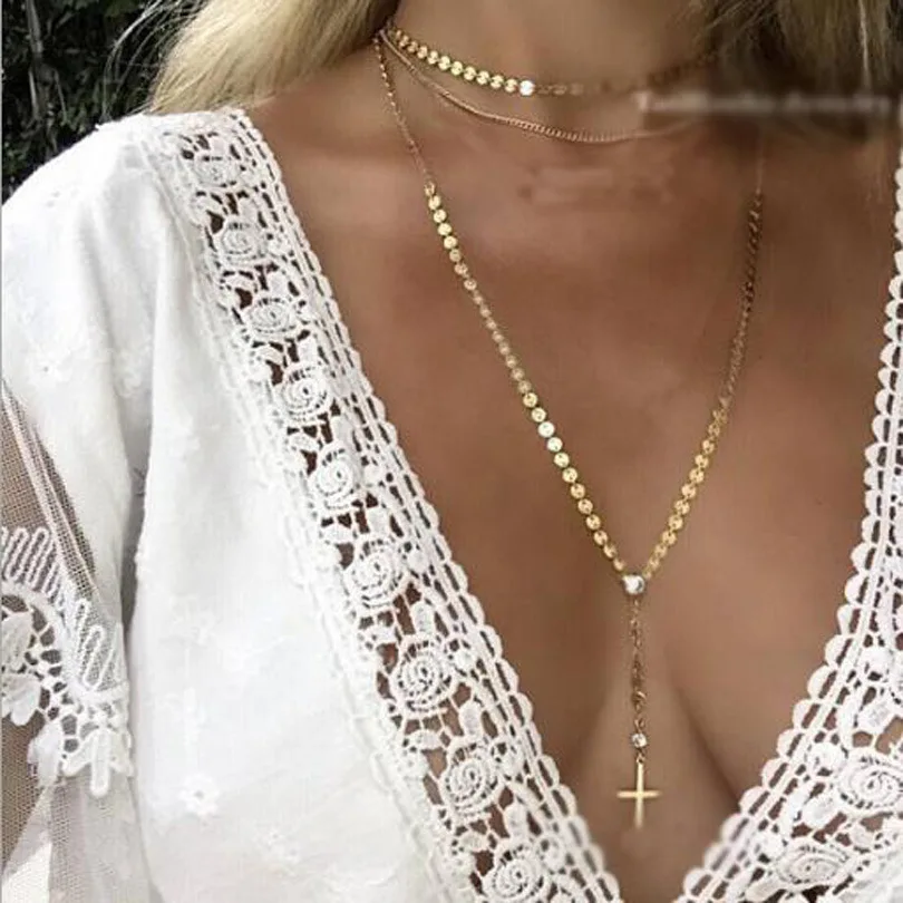 Trendy Handmade Sequins Chain Necklace Round Tassel Crystal Pendant Multi-layer Necklaces for Women Fashion Neck Jewelry, Silver
Trendy Handmade Sequins Chain Necklace Round Tassel Crystal Pendant Multi-layer Necklaces for Women Fashion Neck Jewelry, Silver