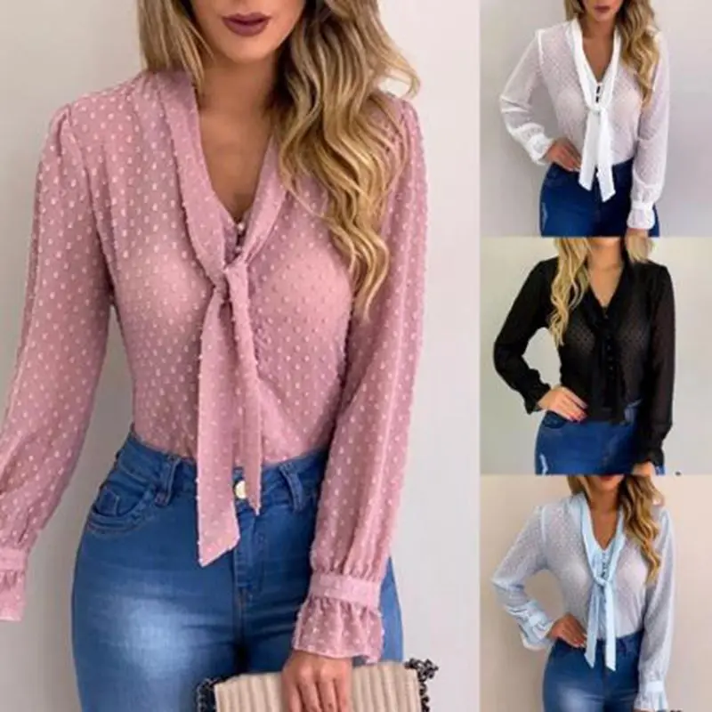 Customized elegant ladies tops blouse women long sleeve dobby Polka dot shirt chiffon blouses, Customized color
Customized elegant ladies tops blouse women long sleeve dobby Polka dot shirt chiffon blouses, Customized color