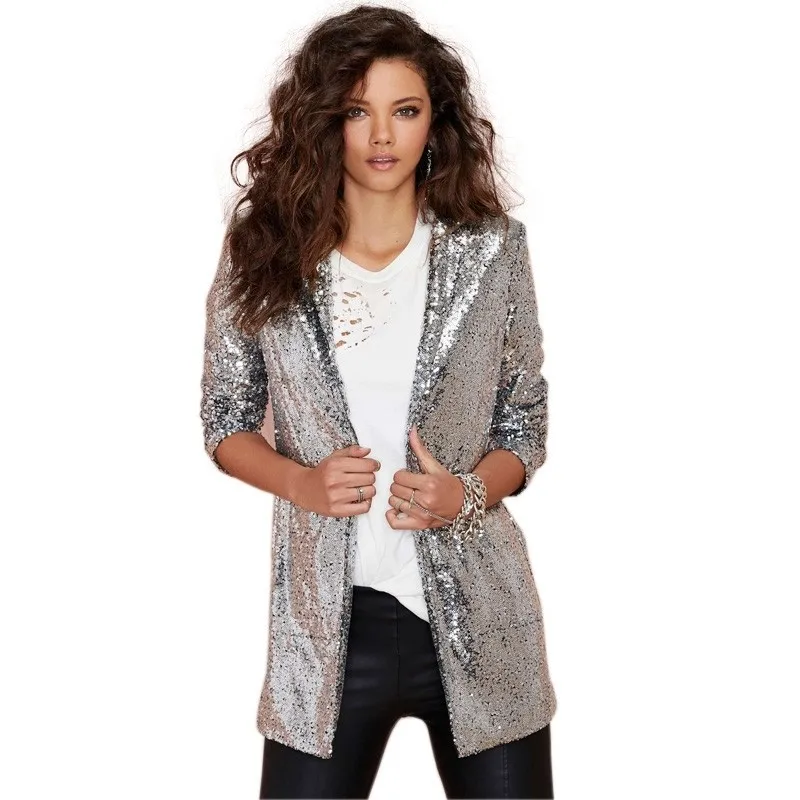 Nightclub women's clothing bar party stage costume performance dress gold sequin suit jacket, Red, khaki, green, black, pink,yellow, white, blue, gray, skin, coffee
Nightclub women's clothing bar party stage costume performance dress gold sequin suit jacket, Red, khaki, green, black, pink,yellow, white, blue, gray, skin, coffee