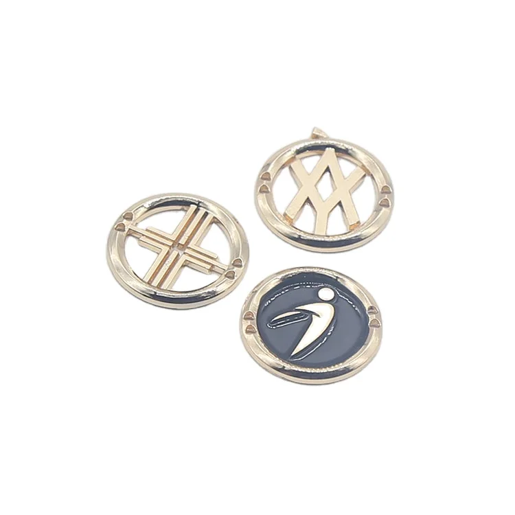 Fashion design name custom circular metal logo accessoires labels clothing metal tag
Fashion design name custom circular metal logo accessoires labels clothing metal tag
