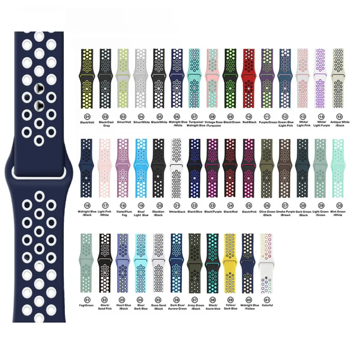 38mm 40mm 44mm 44mm Rubber Double Sport Breathable Silicone Watch Band Strap For Apple Watch SE/6/5/4/3/2/1, Optional
38mm 40mm 44mm 44mm Rubber Double Sport Breathable Silicone Watch Band Strap For Apple Watch SE/6/5/4/3/2/1, Optional