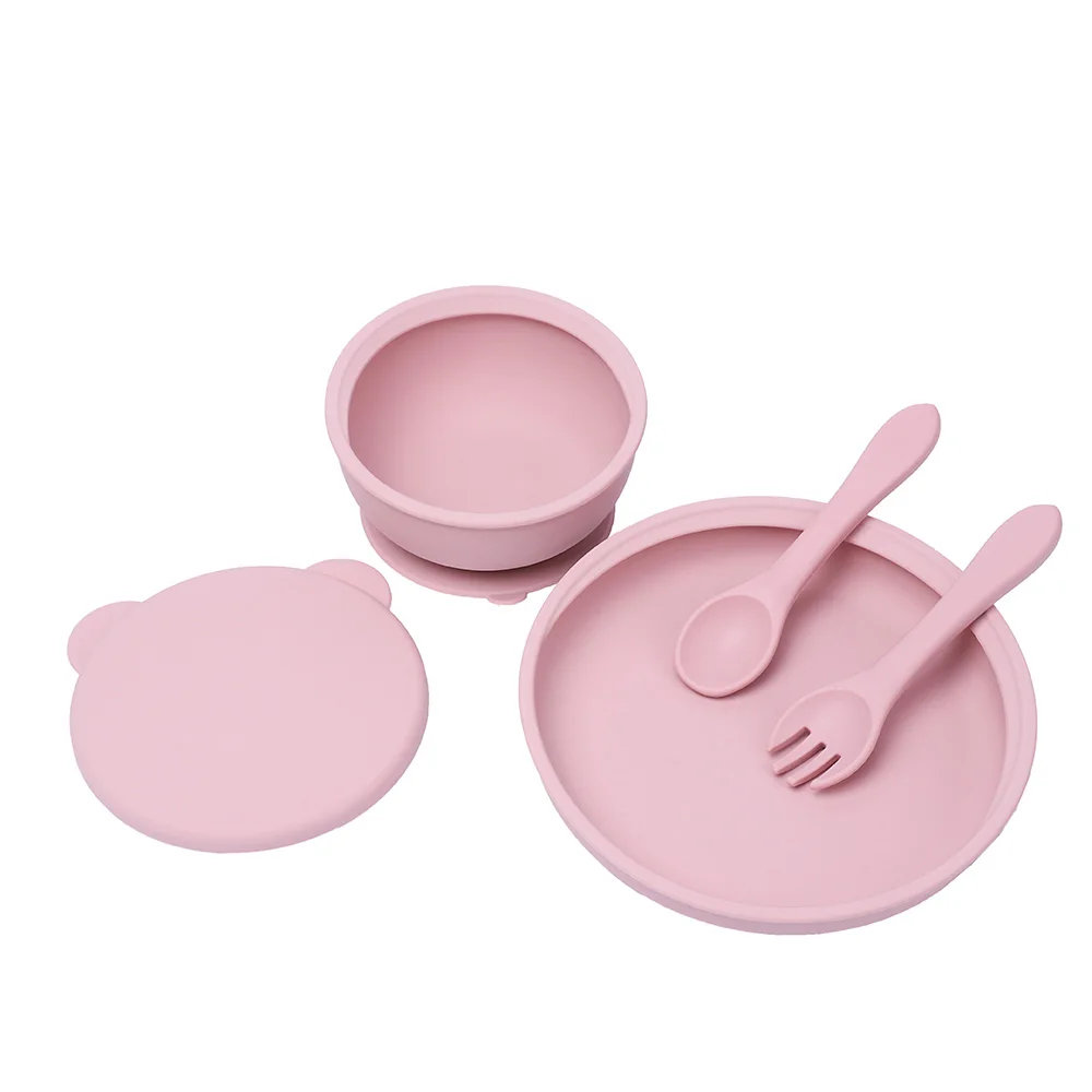 Silicon Baby Feeding Tableware Dinnerware Set Silicone Suction Food Bowl Plate Spoon Fork Set, Blue, pink, light green, customized
Silicon Baby Feeding Tableware Dinnerware Set Silicone Suction Food Bowl Plate Spoon Fork Set, Blue, pink, light green, customized
