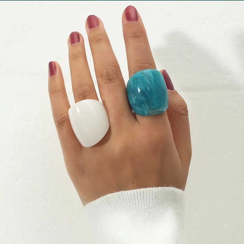 Ins Korean Retro Exaggerated Acrylic Acetic Acid Band Ring Hotsale Blue Geometric Wide Resin Acrylic Rings Set
Ins Korean Retro Exaggerated Acrylic Acetic Acid Band Ring Hotsale Blue Geometric Wide Resin Acrylic Rings Set