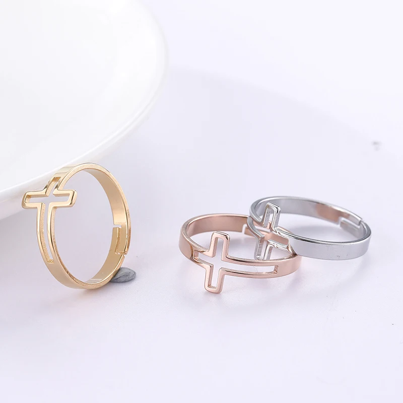 Simple Fashion Wholesale Stainless Steel Silver Gold Rose Gold Adjustable Cross Ring Tail Ring Hollow out Jewelry
Simple Fashion Wholesale Stainless Steel Silver Gold Rose Gold Adjustable Cross Ring Tail Ring Hollow out Jewelry