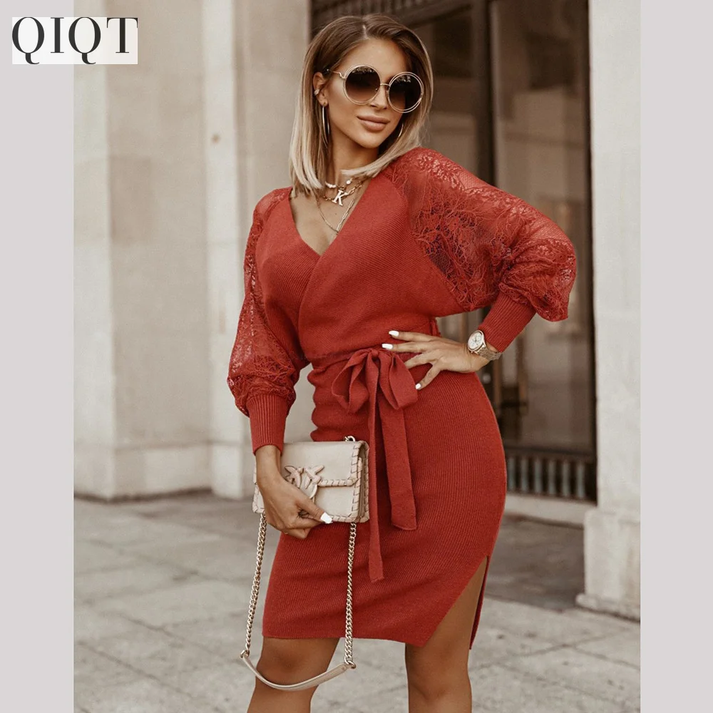 Fashionable 2021 Autumn And Winter Lace Knitted Dress Large Size Long Sleeves Sweater Dress Women
Fashionable 2021 Autumn And Winter Lace Knitted Dress Large Size Long Sleeves Sweater Dress Women