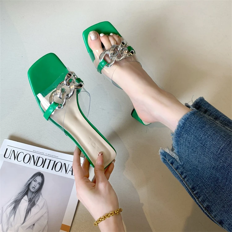 Wholesale Square Toe Fashion Transparent One-Line High Heels Slippers High Heel Sandals Women Shoes
Wholesale Square Toe Fashion Transparent One-Line High Heels Slippers High Heel Sandals Women Shoes