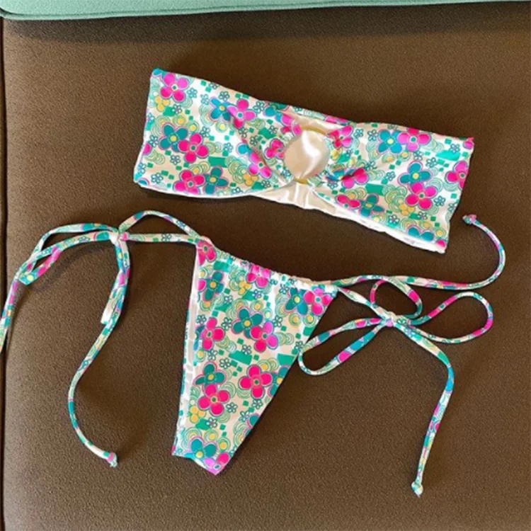 Yifeng 2021 custom private label OEM Custom tie side wildflower bandeau bikini, Solid
Yifeng 2021 custom private label OEM Custom tie side wildflower bandeau bikini, Solid