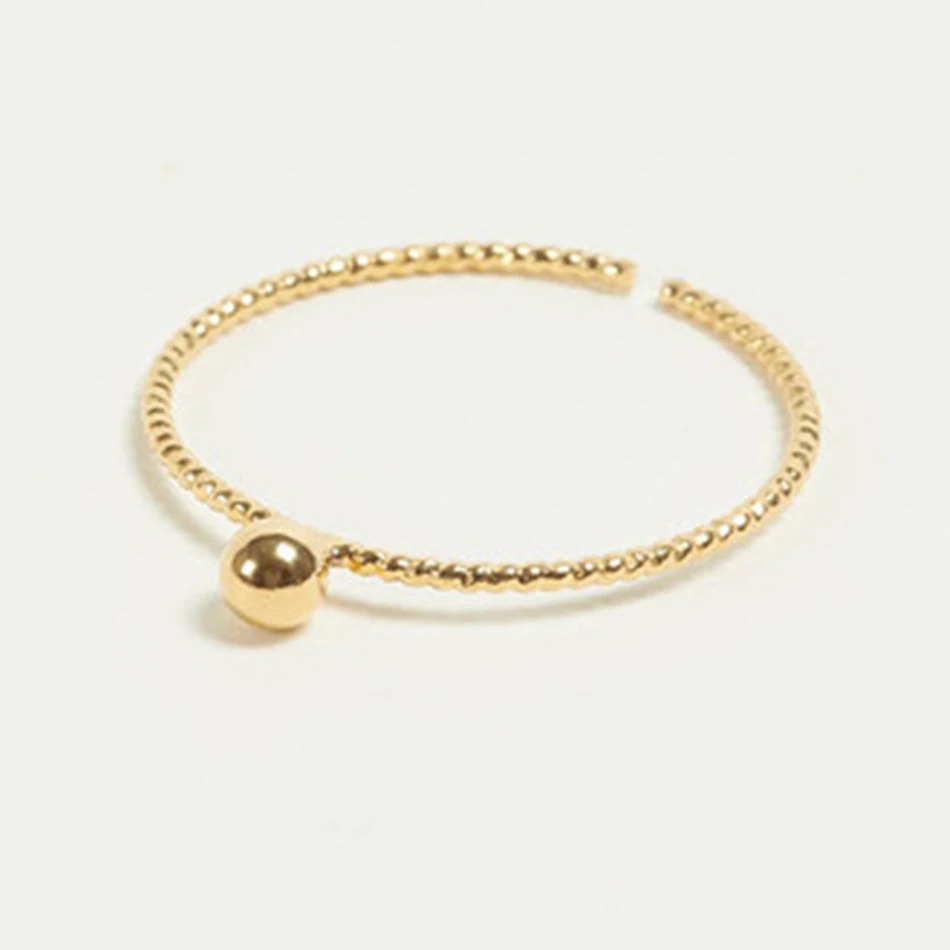 Fashion Jewelry Band Ring 925 Sterling Silver 18k Gold Plated Simple Ball Twist Open silver Finger Ring
Fashion Jewelry Band Ring 925 Sterling Silver 18k Gold Plated Simple Ball Twist Open silver Finger Ring